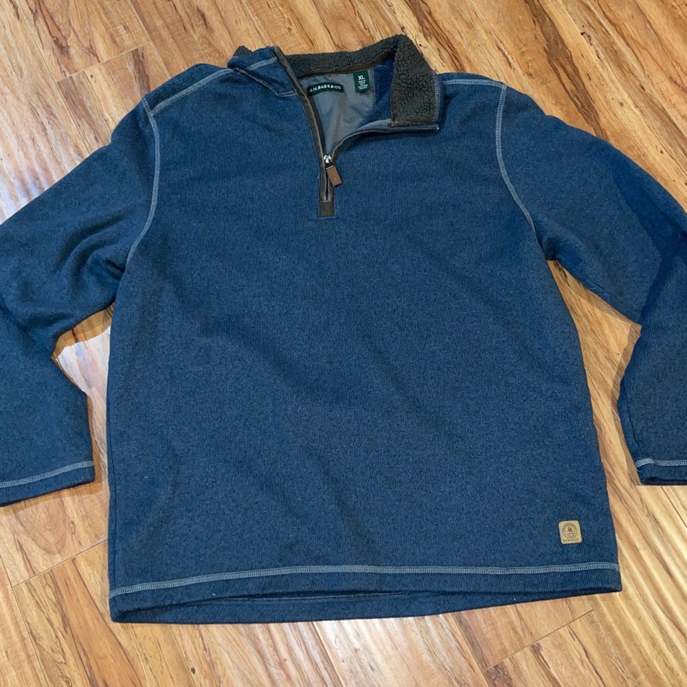 G.H. Bass navy quarter zip fleece pullover shirt‎  size xl